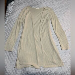 Elegant Beige Long Sleeve Cardigan